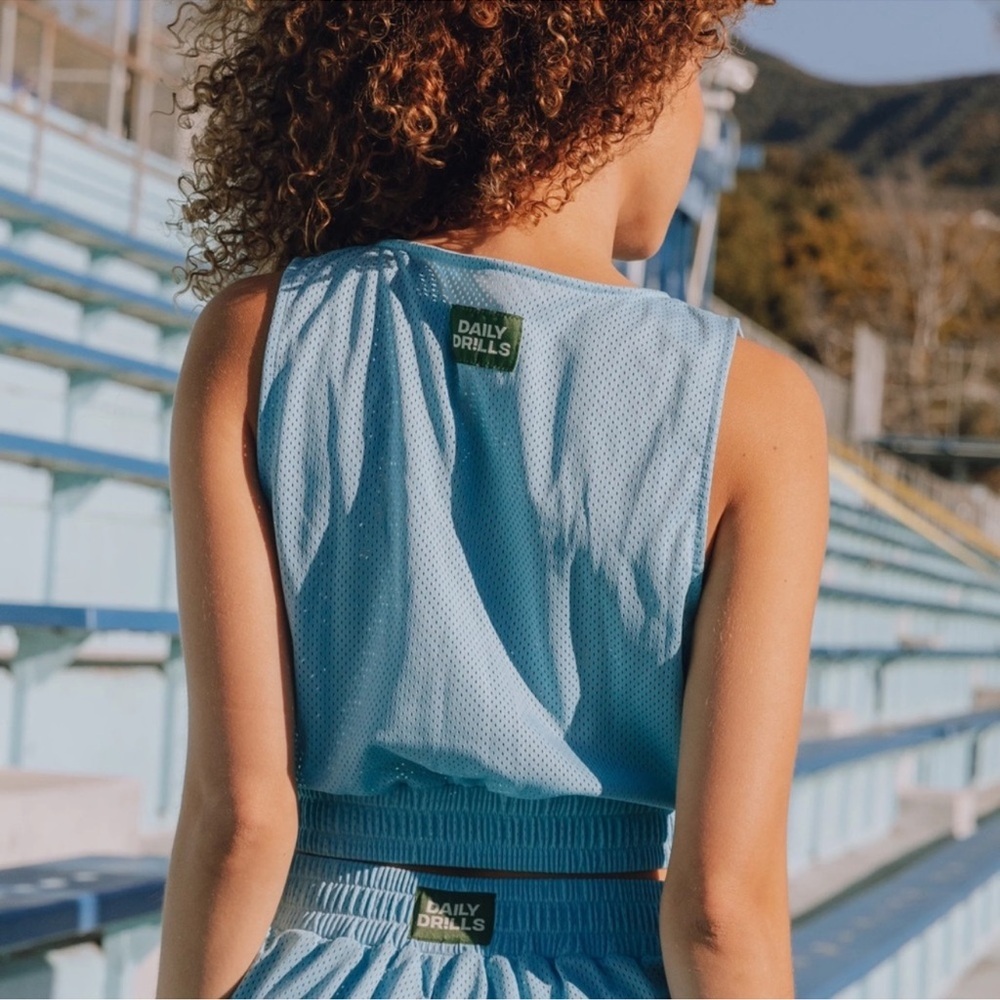 Daily Drills Blue Mesh Tank Top